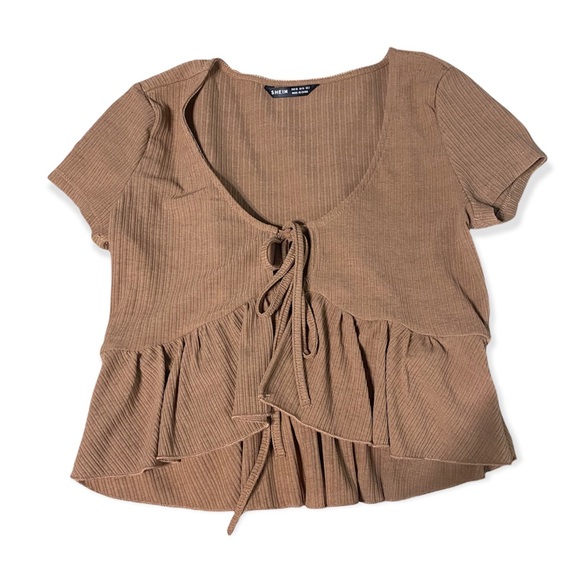 Peach tie front top - Picture 3 of 3